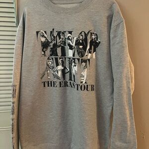 Taylor Swift Gray Eras  Tour Crewneck Sweatshirt.